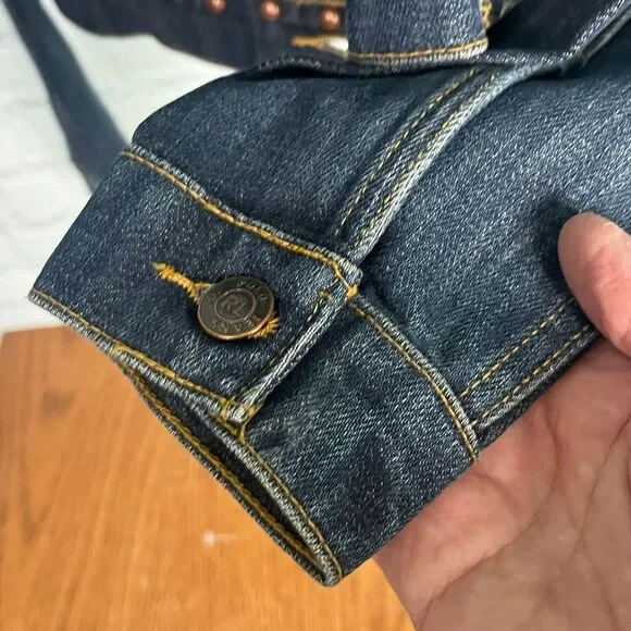 Vintage Polo Jeans Co. Ralph Lauren Studded Blue Jean Jacket & Jeans Set - Picture 5 of 7